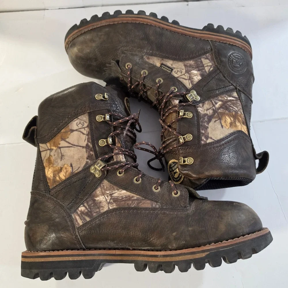 Red Wing Irish Setter Hunt Boots Mens 13 E2 Brown Leather Camo Waterproof 885